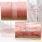 ORINOVA Pink Washable Shag Round Rugs 6.6ft Soft Plush Faux Sheepskin Fuzzy Fur Rugs for Bedroom Large Circle Fluffy Nursery Rug