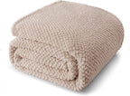 Whale Flotilla King Size Fuzzy Fleece Blanket for Bed, 90x104 Inch Fluffy Warm Soft Jacquard Blankets for All Season, Lightweight and Cozy, Camel