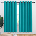 NICETOWN Peacock Teal Blackout Draperies Curtains for Kids Room, Window Treatment Thermal Insulated Solid Grommet Blackout Drape Panels for Bedroom (Set of 2, 70 by 72 inches)