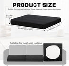8Pcs Outdoor Cushion Covers, Patio Cushion Covers,Stretch Elastic Slipcovers, Replacement Washable & Reusable Furniture Protector for Patio Couch,Thick Jacquard Textured Twill Fabric(Black,Cover Only)