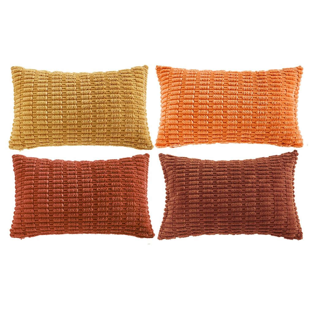 Fancy Homi 4 Packs Decorative Throw Pillow Covers for Living Room Couch Bed, Modern Farmhouse Boho Home Décor Accent Cushion Case, 24" x 12", Burnt Orange Series