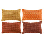 Fancy Homi 4 Packs Decorative Throw Pillow Covers for Living Room Couch Bed, Modern Farmhouse Boho Home Décor Accent Cushion Case, 24" x 12", Burnt Orange Series