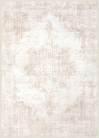 Area Rugs 8x10 Vintage Rug: Large Washable Living Room Rug Retro Medallion Distressed Rugs Soft Low Pile Non-Slip Indoor Floor Carpet for Bedroom Kitchen Nursery Dining Table Office (Beige/Brown)