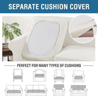 H.VERSAILTEX 4 Piece Stretch Sofa Covers for 3 Cushion Couch Covers for Living Room Furniture (Base Cover Plus 3 Seat Cushion Covers) Upgraded Thicker Jacquard Fabric (Sofa, Porcelain White)