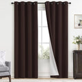 Yakamok 100% Blackout Curtains 52x84 Chocolate Brown Window Drapes-Bedroom