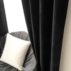 MIULEE Black Velvet Curtains 84 Inches Long Halloween Room Darkening Blackout Curtains with Grommet Top for Bedroom/Living Room Light Blocking Thermal Insulating Soundproof Set of 2