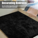 yulidayang 5x8 Shag Area Rug for Bedroom,Black Fluffy Rugs for Living Room