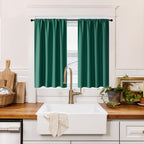 RYB HOME 100% Blackout Short Curtains for Small Window, Thermal Insulated