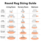 OLANLY Muted Orange Round Rugs for Bedroom - Machine Washable, 7 ft Circle Area Rugs for Living Room, Soft and Fluffy Shaggy Carpet for Teen Girl and Boys, Nursery Rooms, Dorms, Home Decor Aesthetic