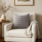 MIULEE Corduroy Decorative Throw Pillow Covers 16x16 Light Grey Pack of 2