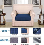 H.VERSAILTEX High Stretch Individual Seat Cushion Covers Sofa Slipcovers Couch Cushion Covers Sofa Covers Featuring Jacquard Textured Twill Fabric (1 Pack for 1 Cushion Chair, Navy, Small)