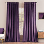 MIULEE Purple Velvet Curtains 90 inches - Luxury Blackout Curtains for Bedroom Living Room Thermal Insulated Super Soft Window Drapes Rod Pocket & Back Tab, W52 x L90 inches, 2 Panels