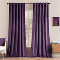 MIULEE Purple Velvet Curtains 96 inches - Luxury Blackout Curtains for Bedroom Living Room Thermal Insulated Super Soft Window Drapes Rod Pocket & Back Tab, W52 x L96 inches, 2 Panels