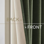 MIULEE 100% Blackout Linen Textured Curtains for Bedroom Solid Thermal Insulated Olive Green Grommet Room Darkening Curtains & Drapes Luxury Decor for Living Room Nursery 52 x 54 Inch (2 Panels)