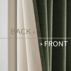 MIULEE 100% Blackout Linen Curtains for Bedroom 52x45 Inches Olive Green