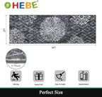 HEBE Hallway Runner Rug 2'x6' Washable Vintage Distressed Area Rugs Non Slip Laundry Rug Runner Boho Floor Carpet Runners for Hallways Entryway Laundry Room Kitchen Bathroom