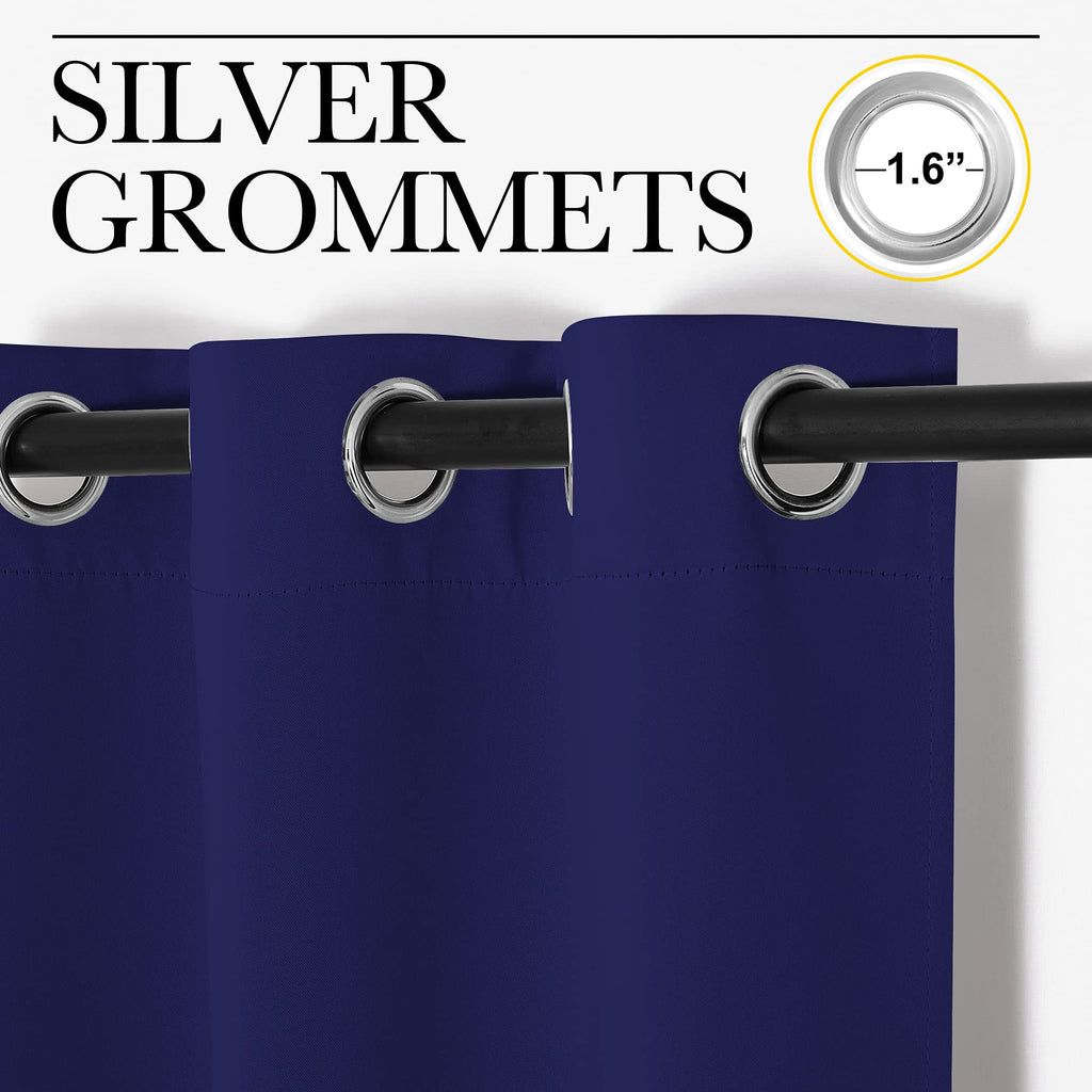 NICETOWN Blackout Draperies Curtains, All Season Thermal Insulated Solid Grommet Top Blackout Curtains/Drapes for Kid's Room (Royal Blue, 1 Pair, 34 x 72 inches)