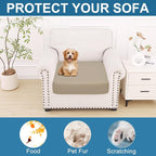 Smiry Printed Couch Cushion Covers, Stretch Soft Couch Covers for Sofa, Washable Non-Slip Sofa Slipcover Furniture Protector for Indoor and Outdoor (1 Pack, Taupe)