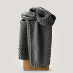 EVERGRACEHOME Chunky Chenille Knit Throw Blanket for Couch, Soft Luxurious Moss Stitch Blankets for Bed, Cozy Decorative Farmhouse Knitted Throws for Sofa, Charcoal Gray, 50" x 60"