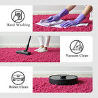 4x6 Area Rugs for Bedroom, Hot Pink Soft Fluffy Shag Bedside Rugs
