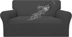 Easy-Going 100% Waterproof Oversized Loveseat Couch Cover, Dual Waterproof Sofa Cover, Stretch Jacquard Sofa Slipcover, Leakproof Furniture Protector for Kids, Pets, Dog and Cat, Dark Gray