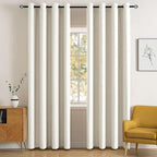 MIULEE Blackout Curtains for Bedroom Living Room Thermal Insulated Room Darkening Grommet Top Solid Light Blocking Drapery Set of 2 Window Panels 52 x 72 Inches Ivory