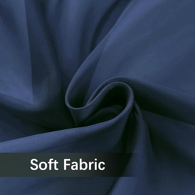 SpaceDresser Sheer Voile Window Treatment Rod Pocket Curtain Panels for Kitchen Bedroom Living Room Drapes Sunlight Filtering Privacy Semi Home Decor Assorted Colors Sizes (Navy, 52 W x 90 L)