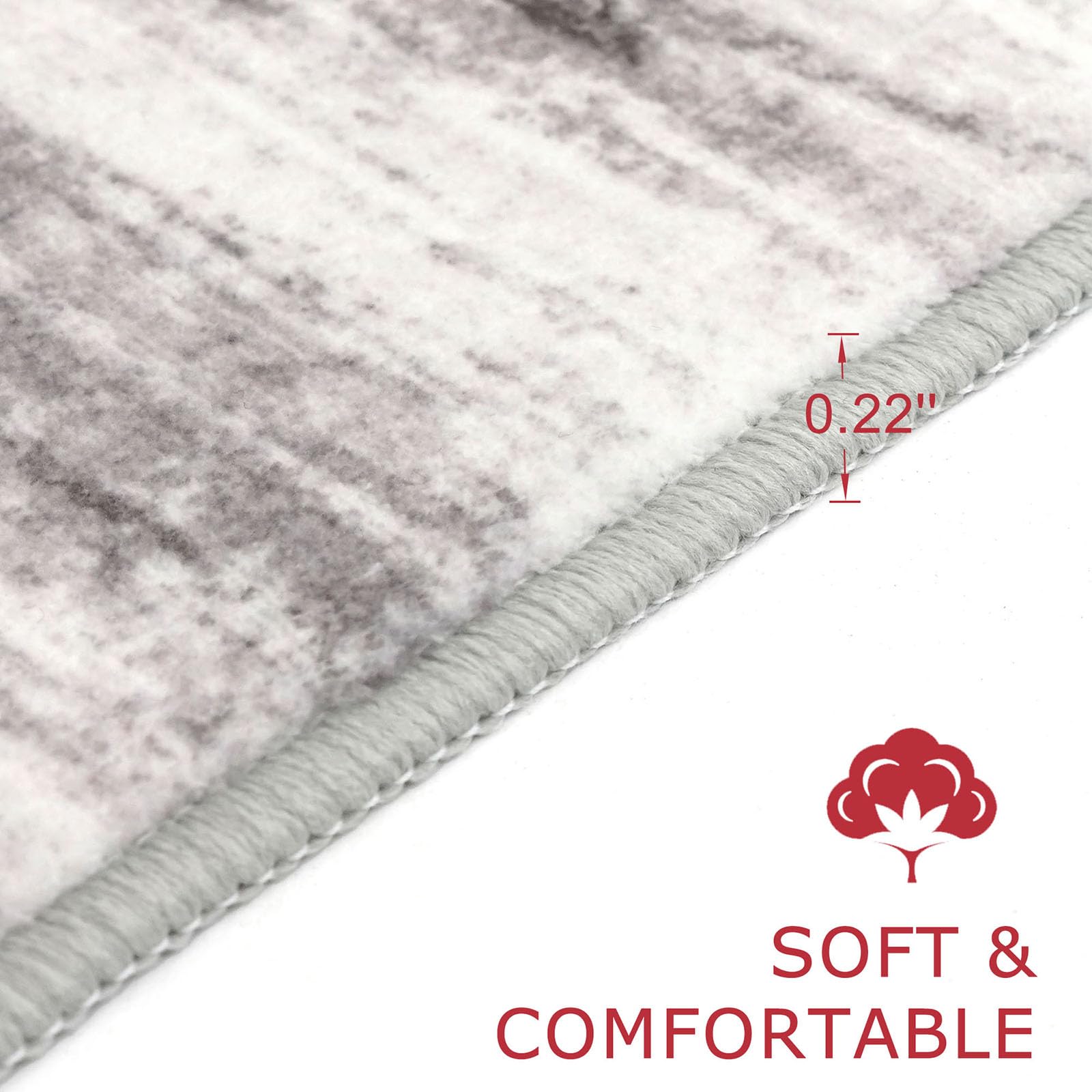 KOZYFLY 3x10 Ft Rug Modern Ombre Runner Rug for Hallway, Washable Kitchen Rugs Non-Slip Soft Striped Entryway Rug, Print Grey/Light Beige/Brown Abstract Carpet for Laundry Nursery