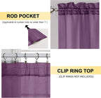 OVZME Plum Sheer Curtains 84 Inches Long 2 Panels - Soft Light Filtering Window Sheer Panels for Living Room/Bedroom, Top Dual Rod Pocket, 1 Pair, Each 42Wx84L Inches