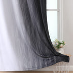 Black and Greyish White Ombre Blackout Curtains for Bedroom 42x45 Inch Long