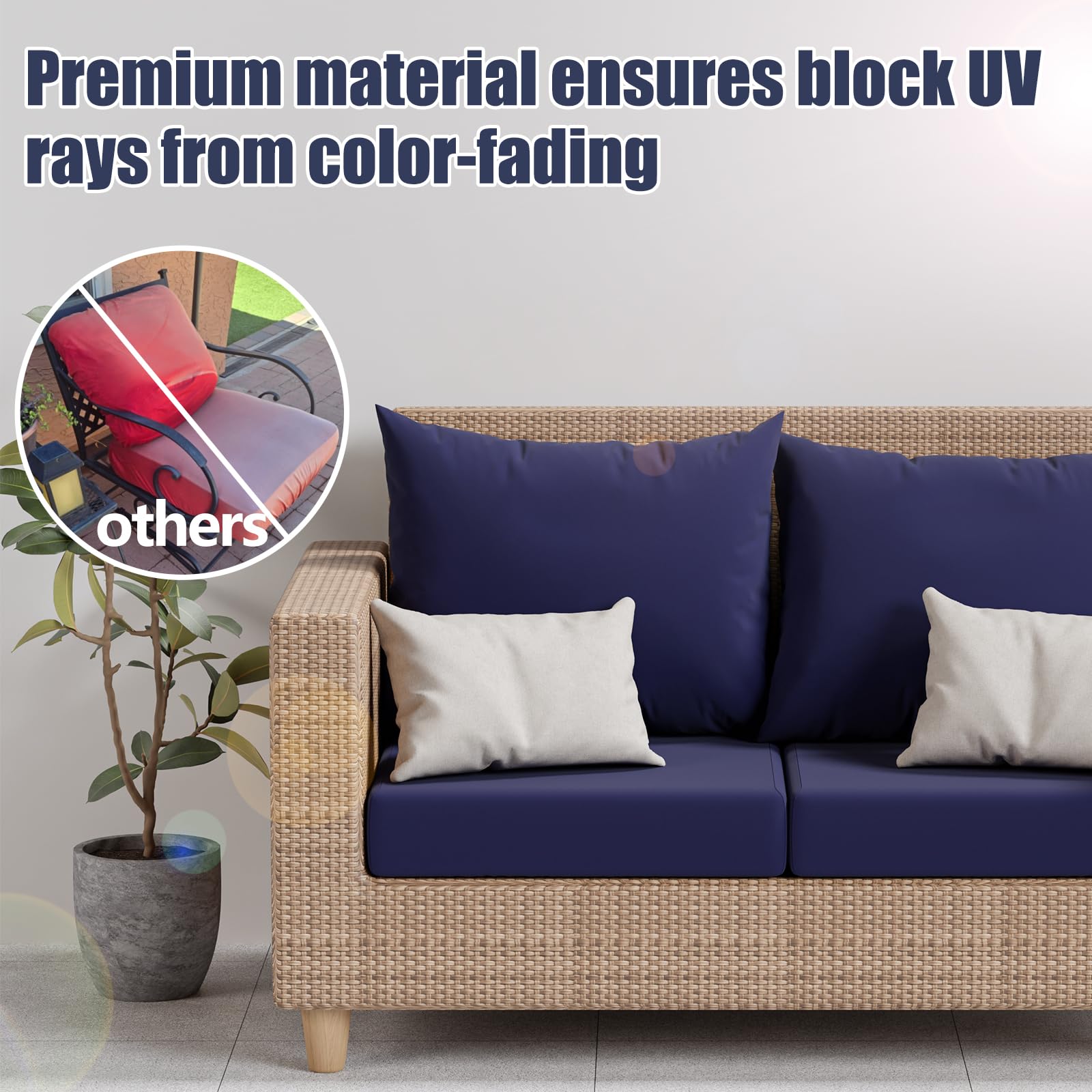 8Pcs Outdoor Cushion Covers, Stretch Patio Furniture Couch Chair Slipcovers
