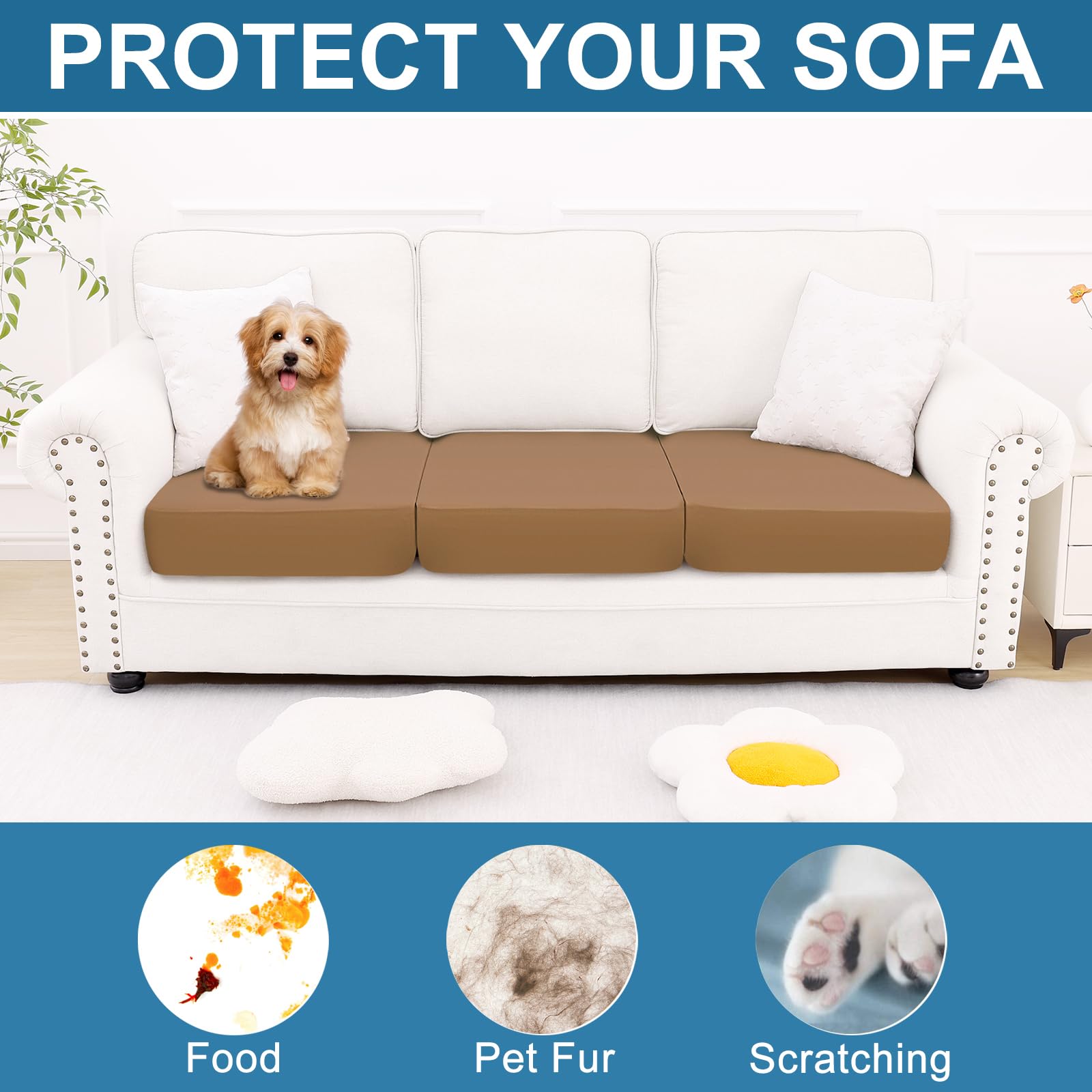 Smiry Couch Cushion Covers, Stretch Couch Covers for Sofa