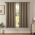 Joydeco Blackout Curtains 45 Inch Length 2 Panels Set, Thermal Insulated Long Curtains& Drapes 2 Burg, Room Darkening Grommet Drapes for Living Room Bedroom Window (W52 x L45 Inch, Khaki)