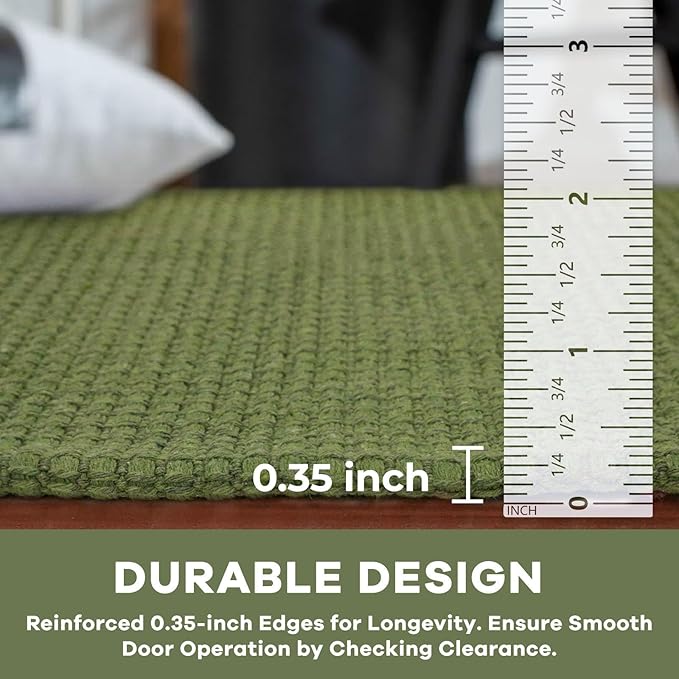 KOZYFLY Runners for Hallways 3x8 ft Washable Kitchen Runner Non Slip Rubber Backed Hall Runners Cotton Entryway Runner Rugs Floor Carpet for Indoor Backdoor Bedroom Kitchen, Bright Green/Earthy Green