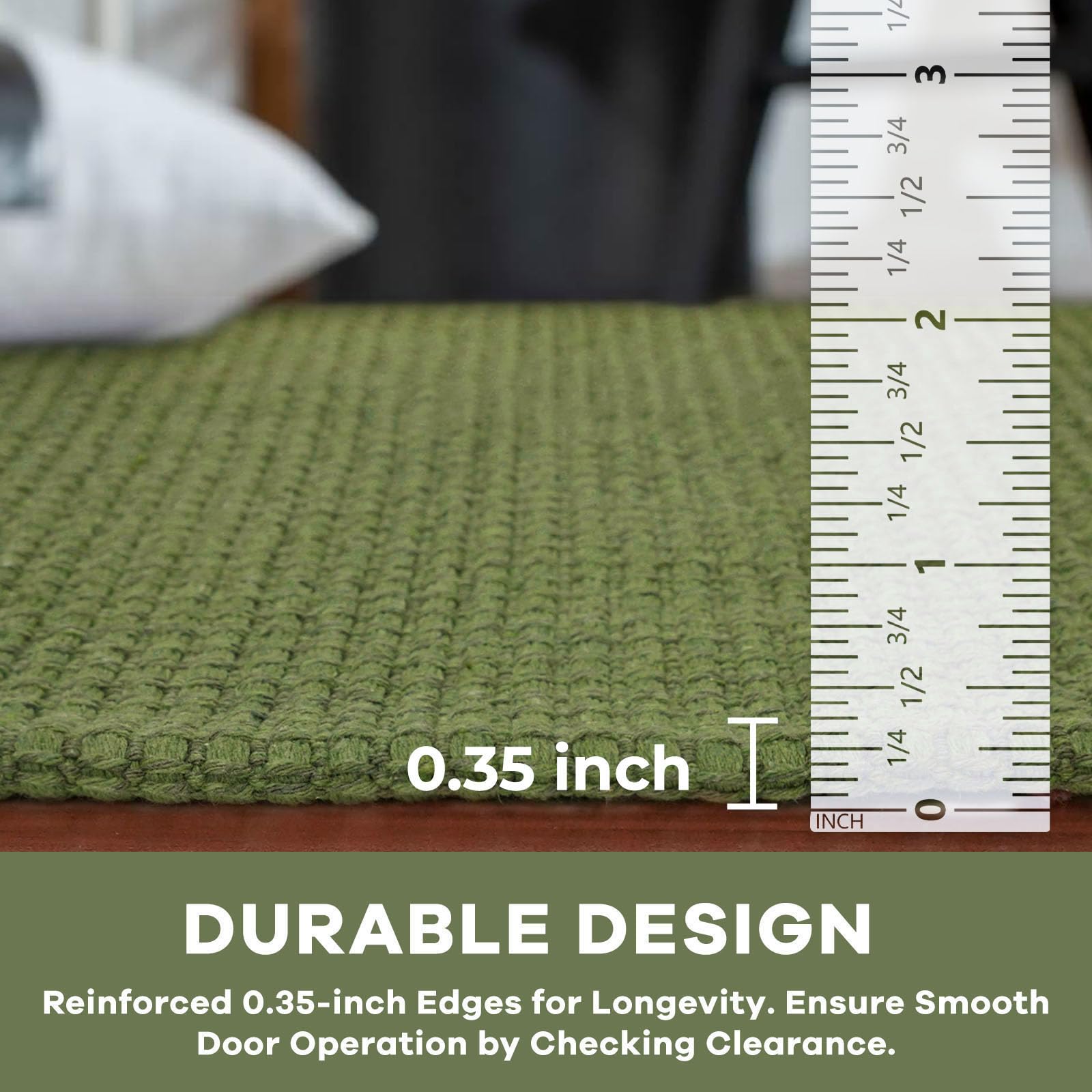 KOZYFLY Extra Long Runners for Hallways 3x18 ft Washable Kitchen Runner Non Slip Rubber Backed Hallway Rug Cotton Entryway Runner Rug Floor Carpet for Indoor Hall, Kitchen, Olive Green/Earthy Green