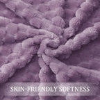 Exclusivo Mezcla Fleece Throw Blanket for Couch, Extra Large Fuzzy Grayish Purple Bed Blankets, Soft Cozy Plush Sofa Throws for All Seasons, 50x70 Inches