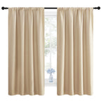 NICETOWN Room Darkening Curtains for Bedroom - Triple Weave Home Decoration Thermal Insulated Solid Window Drapes (Set of 2 Panels, 42 x 63 Inch, Biscotti Beige)