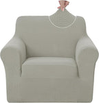U-NICE HOME Stretch Recliner Chair Cover, Pet Friendly Armchair Slipcover Furniture Protector, Washable Couch Cover, Taupe