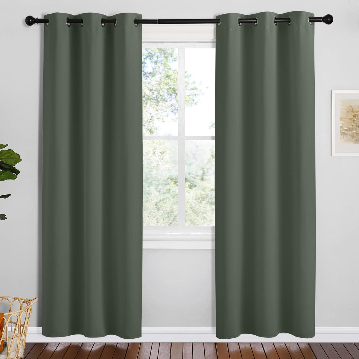 NICETOWN Navy Blackout Curtains for Kid's Room 42" Wide x 78" Long 2 Panels