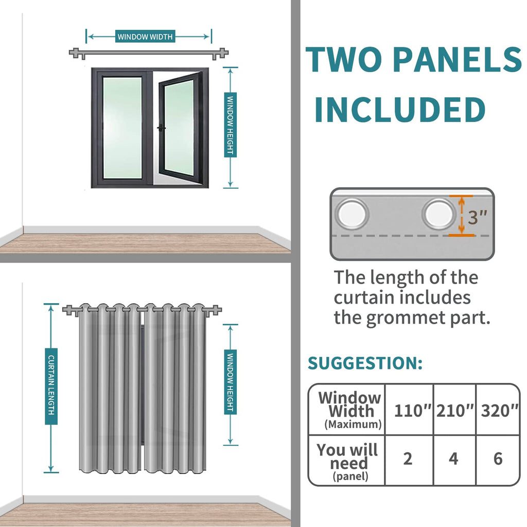BGment Lavander Room Darkening Curtains 63 Inch for Bedroom - 2 Panels