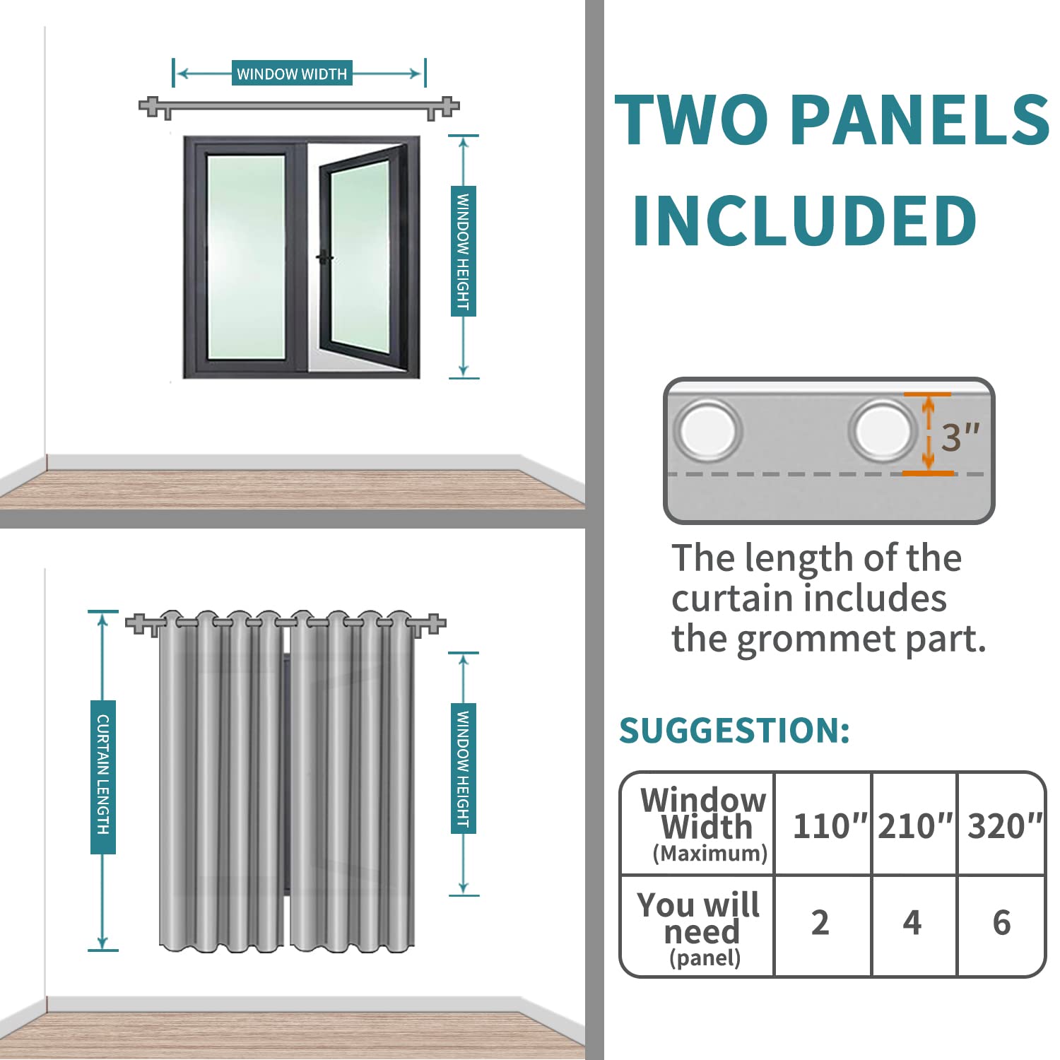 BGment Lavander Room Darkening Curtains 63 Inch for Bedroom - 2 Panels