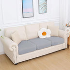 hyha Milk Silk Couch Cushion Covers, Soft Magic Sofa Covers Washable for 3 Cushion Couch, Stretch Sectional Outdoor Cushion Covers for Patio Furniture with Elastic Bottom(3 Packs, Grey)