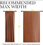 NICETOWN 2 Panels Blackout Curtains, Rod Pocket Thermal Insulated Drapes 84 inches Long, Easy-Care Modern Home Decoration Sunshades for Guest Room, Living Room, Office, 62 x 84 Inch, Burnt Orange