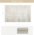 Washable Rugs 4x6 Area Rugs for Living Room,Bedroom,Kids Room,Nursery- Ultra Soft Faux Wool Small Carpets,Non Slip&Non-Shedding Low Pile Vintage Print Rugs for Enterway,Home Office Decor