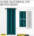 NICETOWN Teal Blackout Cafe Faux Silk Curtains for Small Windows, 42" Wide by 63" Long, 2 Panels, Grommet Thermal Insulated Blackout Satin Drapes for Bedroom