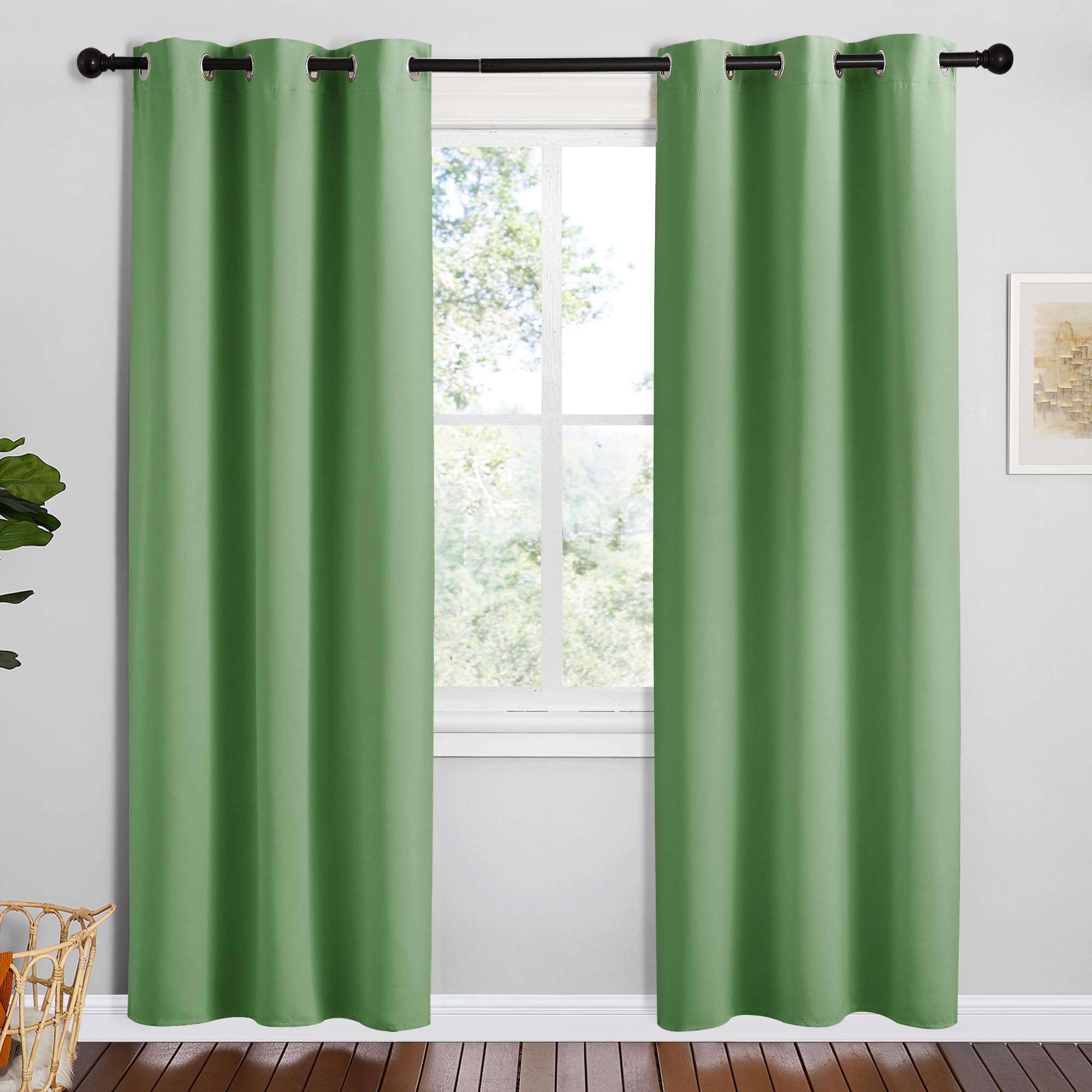NICETOWN Navy Blackout Curtains for Kid's Room 42" Wide x 78" Long 2 Panels