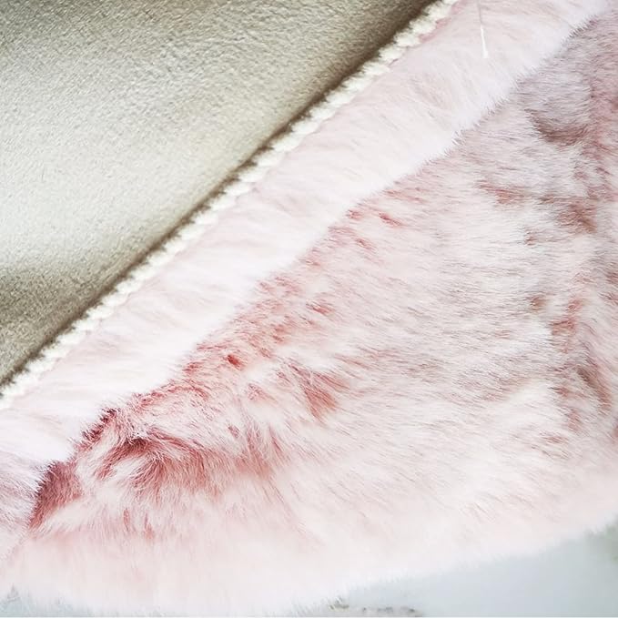 Ghouse Soft Faux Sheepskin Fur Rug 2x6 Pink Fluffy Bedside Rugs Plush Rug Shag Nursery Carpet Area Rugs for Living Room Bedroom Playing Room Decor