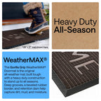 GORILLA GRIP 100% Waterproof All-Season WeatherMAX Doormat US Designed Natural Rubber, Stain and Fade Resistant, Low Profile Indoor Outdoor Door Mats, Easy Clean Patio Mat, Espresso Home Paw