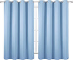 LEMOMO Sky Blue Thermal Blackout Curtains/52 x 54 Inch/Set of 2 Panels Room Darkening Curtains for Bedroom