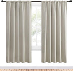 NICETOWN Blackout Curtains for Living Curtains, Room Darkening Window Curtain Panels, Easy-Care Solid Thermal Insulated Draperies/Drapes for Daughter Room (Natural, 2 Panels, 52 by 72)